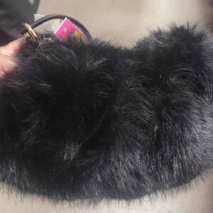 Black Faux Fur Clutch